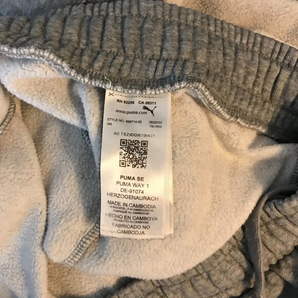 Puma Men’s Grey Sweatpants – Size L - Picture 6 of 6